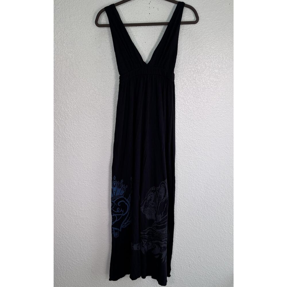 Key Closet Y2K Dress Womens Small Tiger Art Graphic Maxi Jersey V Neck 2000s